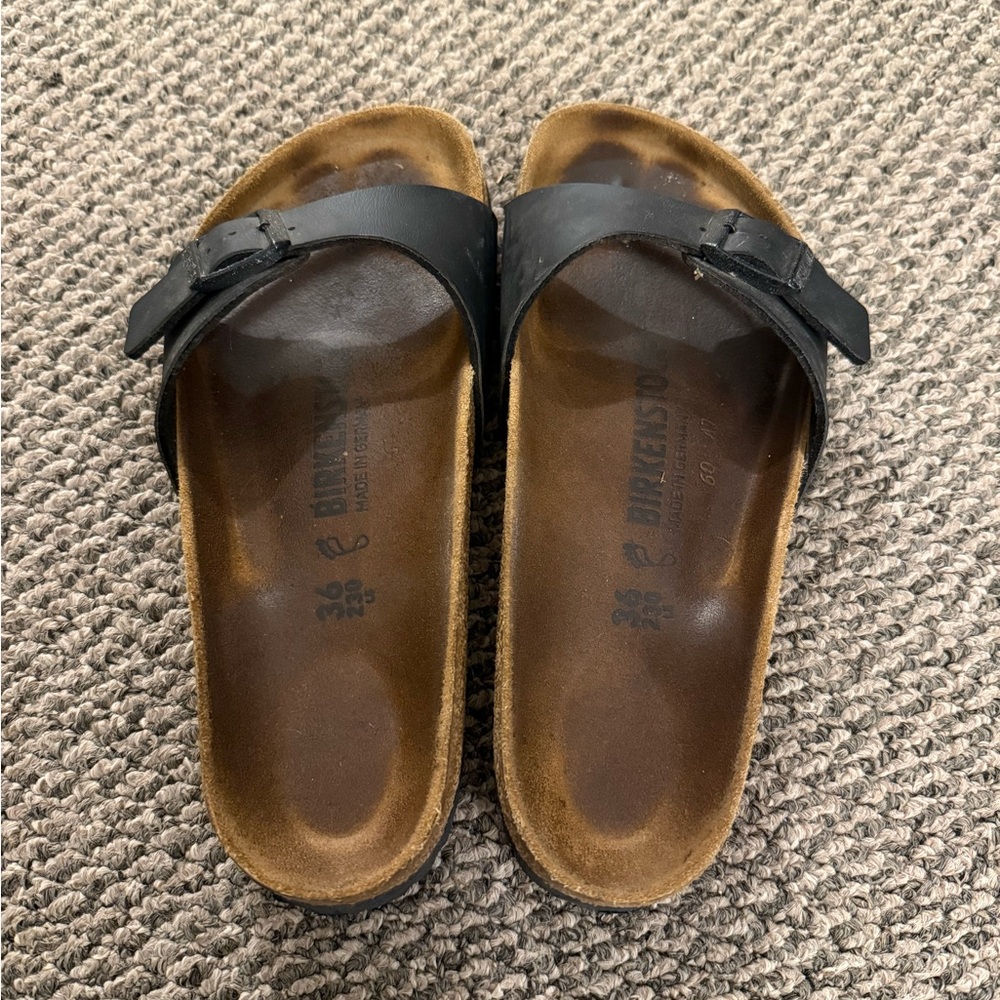 Birkenstock Madrid Black Slide Sandals size 36